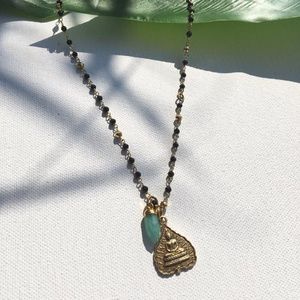 Leaf MI! Buddah,  Amazonite & Black Spinel